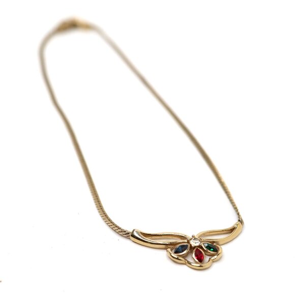 Vintage Attwood & Sawyer A&S 22ct Gold Plated Swarovski Crystal Pendant Necklace - Picture 7 of 11